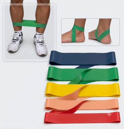 Set de 5 Bandes de Résistance Élastiques – Fitness & Yoga